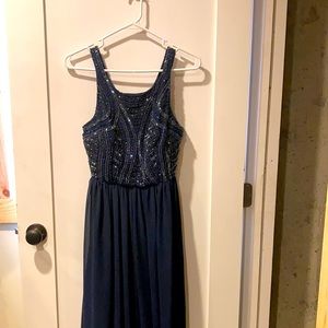 Aidan Mattox beaded floor length dress